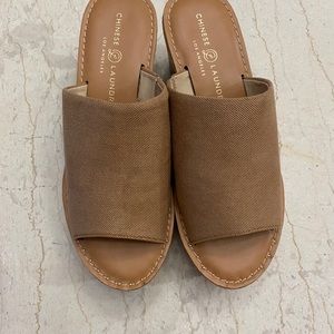 Chinese Laundry Waverly Platform Wedges in nude